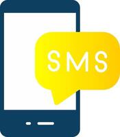 SMS plano gradiente ícone vetor