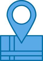 mapa localização preenchidas azul ícone vetor