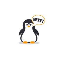 emoji de vetor pinguin zangado