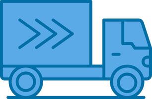 Entrega caminhão preenchidas azul ícone vetor