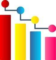 Estatísticas plano gradiente ícone vetor