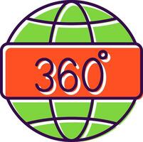 360 Visão preenchidas ícone vetor