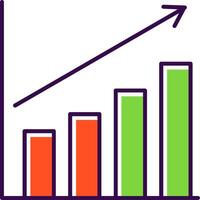 Barra gráfico preenchidas ícone vetor
