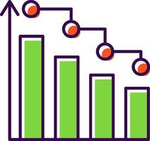 Barra gráfico preenchidas ícone vetor