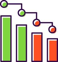 Barra gráfico preenchidas ícone vetor