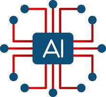 artificial inteligência plano gradiente ícone vetor