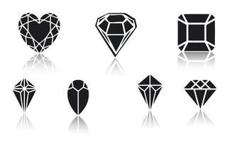 conjunto de design de modelo de vetor de ícone de diamante