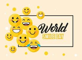 quadro do dia do sorriso mundial vetor