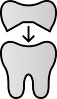 dente boné linha preenchidas gradiente ícone vetor
