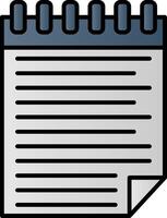 bloco de anotações linha preenchidas gradiente ícone vetor