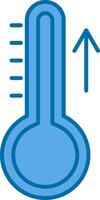 Aumentar temperatura preenchidas azul ícone vetor