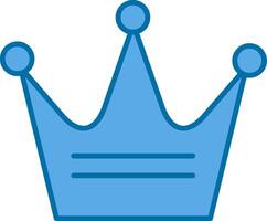 coroa preenchidas azul ícone vetor