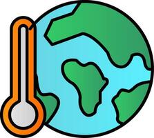 global aquecimento linha preenchidas gradiente ícone vetor