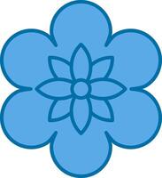 flor preenchidas azul ícone vetor