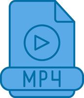 mp4 preenchidas azul ícone vetor