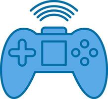 controle de video game preenchidas azul ícone vetor