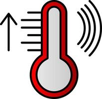 inteligente temperatura linha preenchidas gradiente ícone vetor