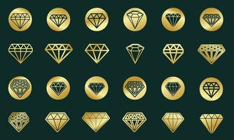 design de modelo de luxo-ícone-diamante-conjunto-vetor-modelo vetor