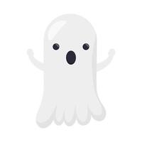 feliz dia das bruxas personagem fantasma fofo vetor