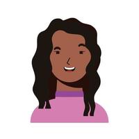 ícone de personagem mulher afro-étnica vetor