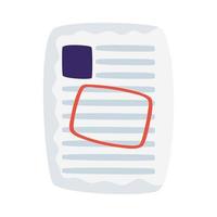 arquivo de documento em papel com ícone de selo isolado vetor