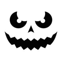 ícone de estilo de silhueta de emoji de cara de abóbora de halloween vetor