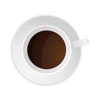 xícara de café bebida em porcelana de prato vetor