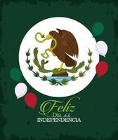 emblema do dia da independência do méxico vetor