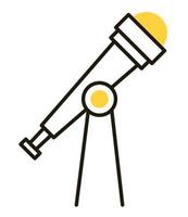 telescópio linha amarela vetor