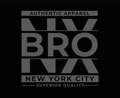 gráficos de t-shirt vetorial de tipografia bronx new york city vetor