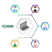 teletrabalho. trabalho remoto como uma nova ordem de trabalho e estilo de vida vetor