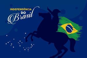 feliz cartão postal da independência do brasil vetor