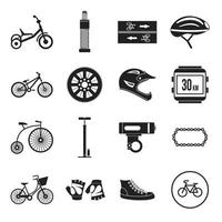 conjunto de ícones de ciclismo, estilo simples vetor