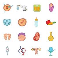 conjunto de ícones de bebê recém-nascido vetor
