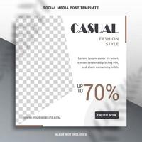 modelo de postagem de mídia social de estilo de moda. banner quadrado para branding e promoção de produtos de vestuário, moda, automotivo, financeiro e outros produtos comerciais. use para outros banners de mídia social. vetor