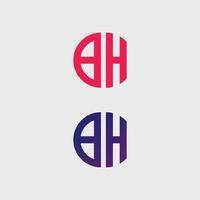 bh letter logo vector template criativo moderno colorido monograma círculo logo empresa logo grade logo