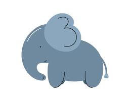 fofa elefante. plano desenho animado vetor ilustração isolado em branco fundo. para cartão, cartazes, bandeiras, impressão em a pacote, impressão em roupas, tecido, papel de parede, têxtil ou pratos.