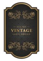 luxo vintage rótulo vinho, Casamento convite, Preto e ouro vintage vetor modelo