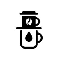 Vietnã gotejamento café. vetor Preto ícone isolado em branco fundo.