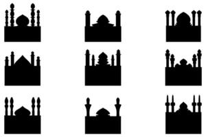 simples mesquita construção ícone conjunto vetor