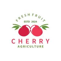 vermelho baga fruta jardim plantar silhueta Projeto modelo cereja logotipo vetor ilustração