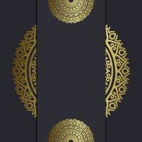 Fundo ornamentado de mandala de ouro de luxo para convite de casamento, capa do livro com estilo de elemento de mandala vetor