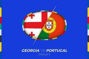 geórgia vs Portugal futebol Combine ícone para europeu futebol torneio 2024, versus ícone em grupo estágio. vetor