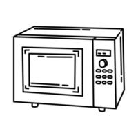 ícone de forno de microondas. doodle desenhado à mão ou estilo de ícone de contorno vetor