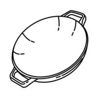 ícone wok. doodle desenhado à mão ou estilo de ícone de contorno vetor