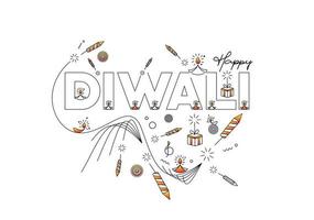 banner de venda de desconto feliz diwali, ilustração vetorial. vetor