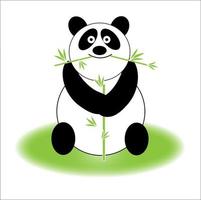 panda fofo come bambu vetor