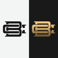 letra inicial monograma bc bc cb modelo de design de logotipo vetor