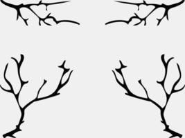 desenho de galhos de árvores, galhos no outono, galhos de árvores, árvores, floresta assustadora