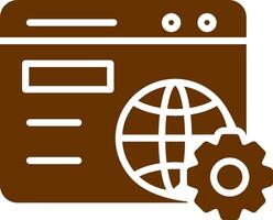 ícone de vetor de configuração do navegador